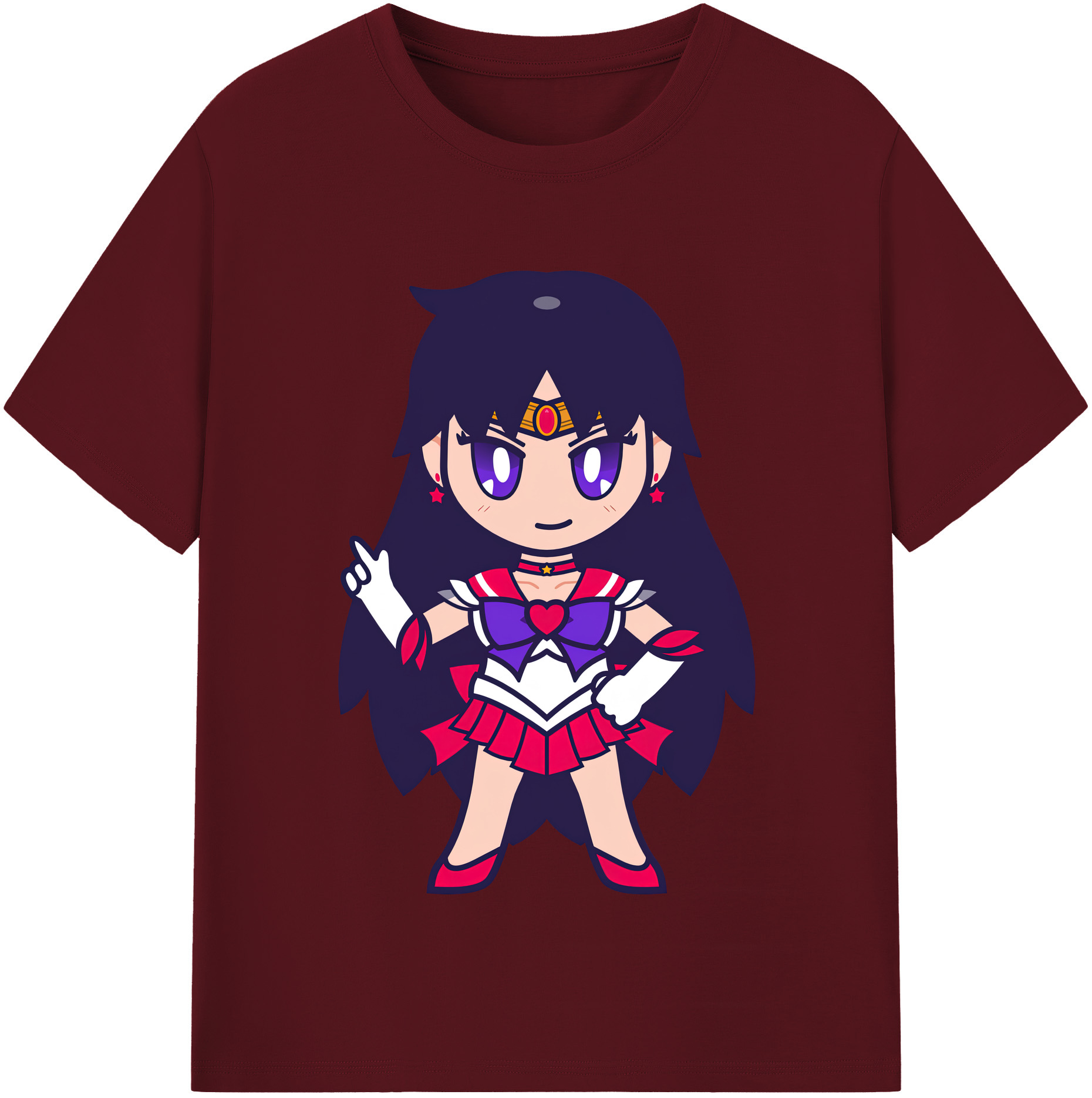 （画像用） 美少女戦士セーラームーン 火野レイ ひの レイ Sailor Moon Hino Rei （セーラーマーズ,Sailor Mars） 綿100％半袖Tシャツ（フロントプリント）